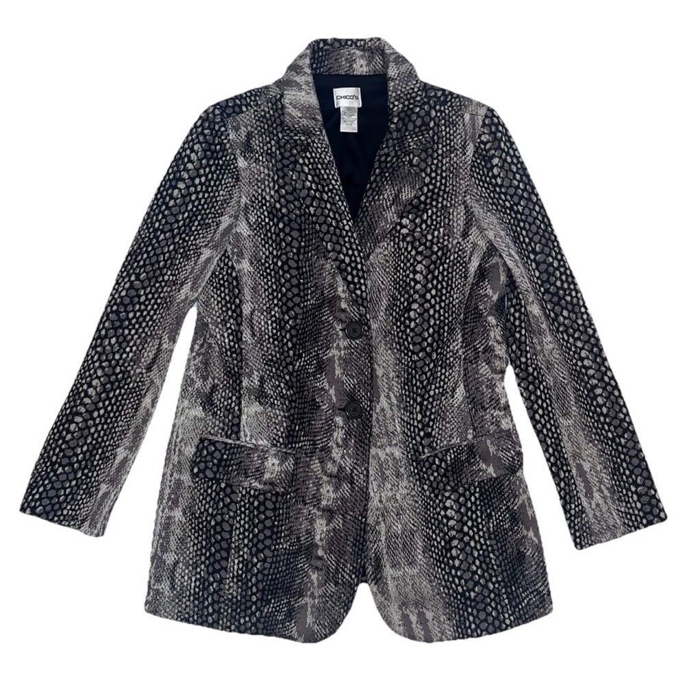 Chico’s Snakeskin Two Button Knit Blazer Suit Jacket Sz S